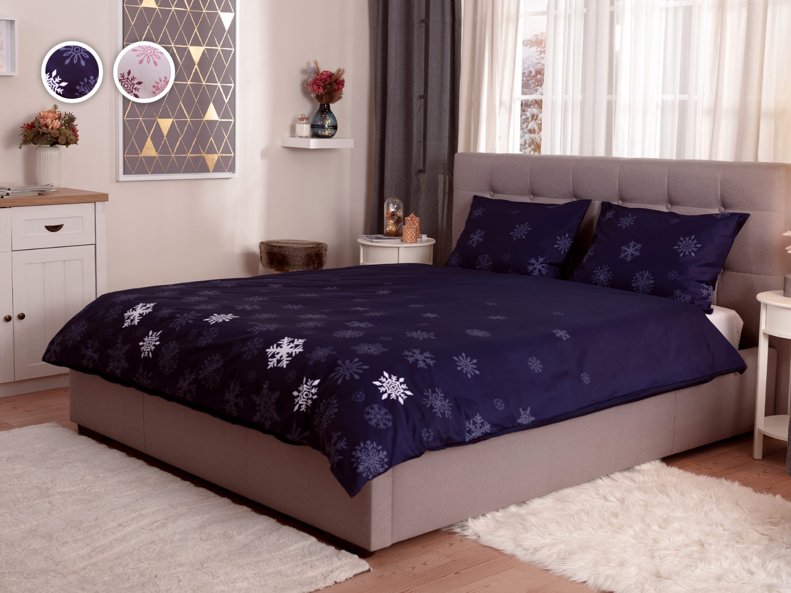 Permission Expert Accusation Set lenjerie de pat Black Diamond Snowflakes | Dormeo