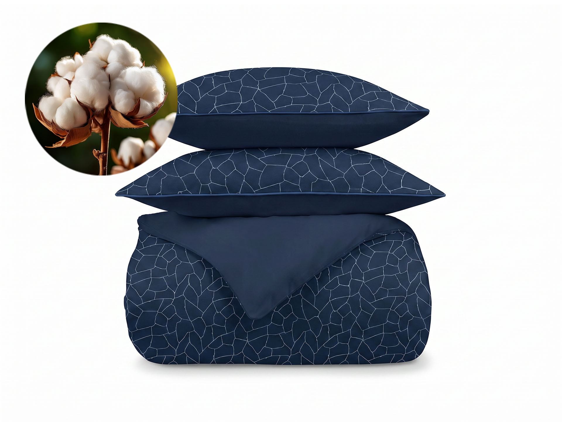 Set lenjerie de pat Dormeo Geo albastru
