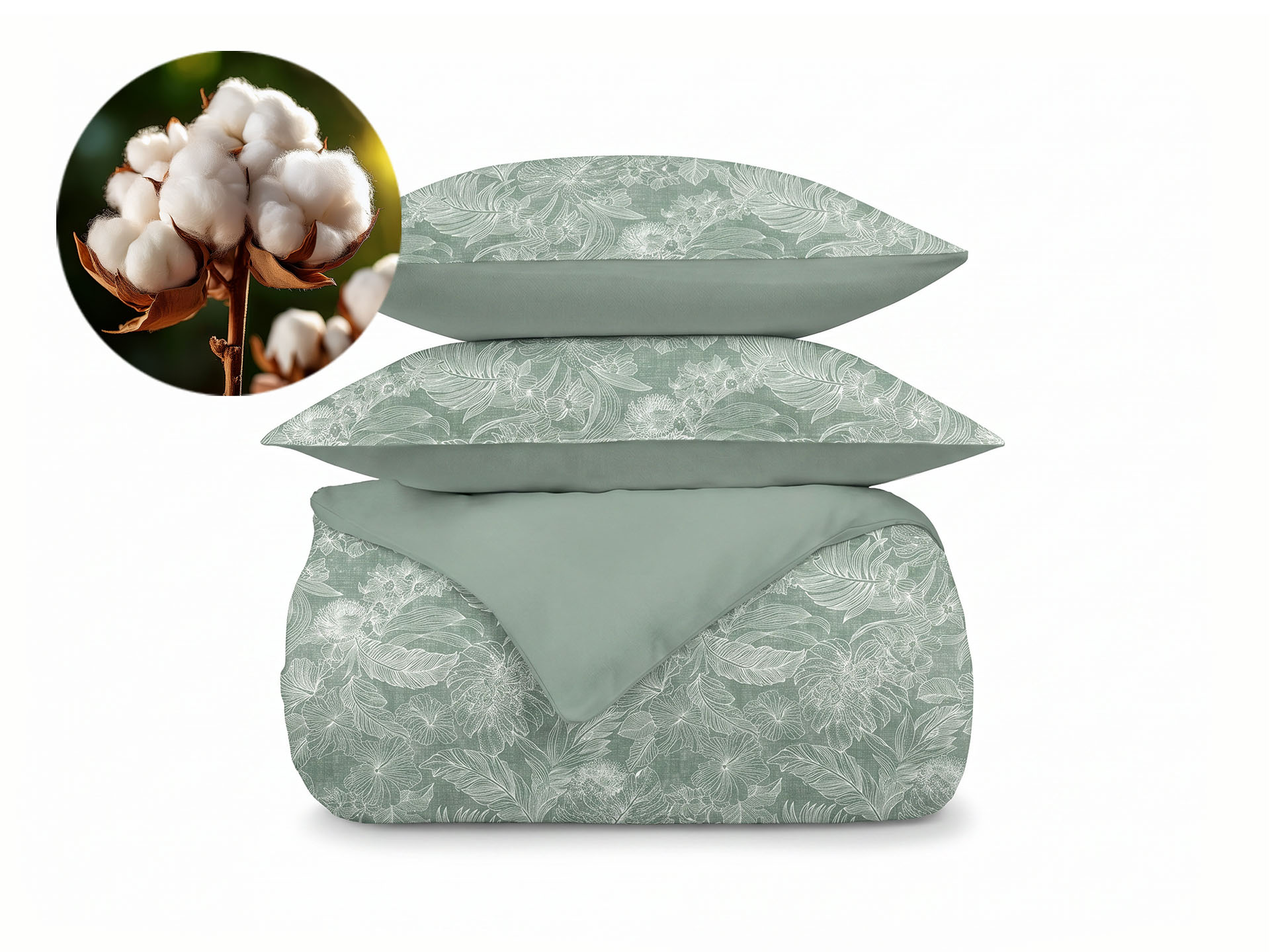 Set lenjerie de pat Dormeo Nature Motive verde